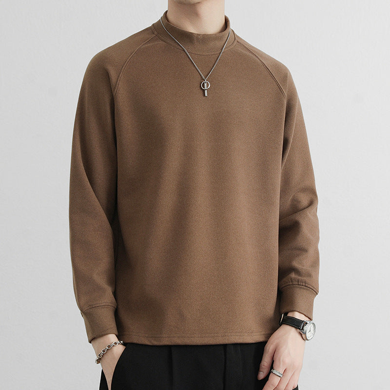 Men's Minimalist Mockneck Sweatshirt made of Tech Fleece with Raglan Sleeves Mune Fashion