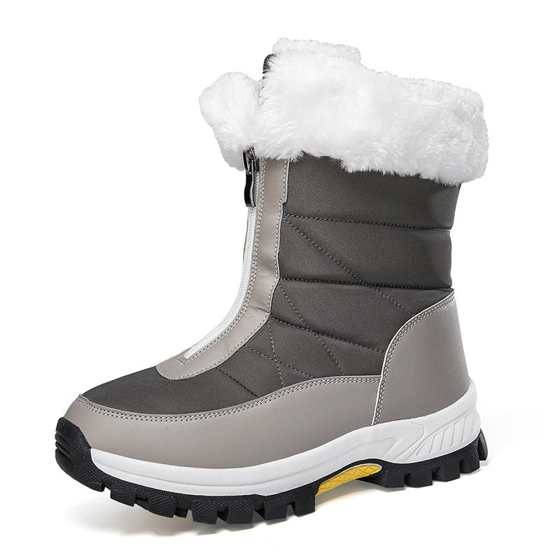 Women's Insulated Thermal Winter Boots with Zipper and Non-Slip Tread Sole Mune Fashion