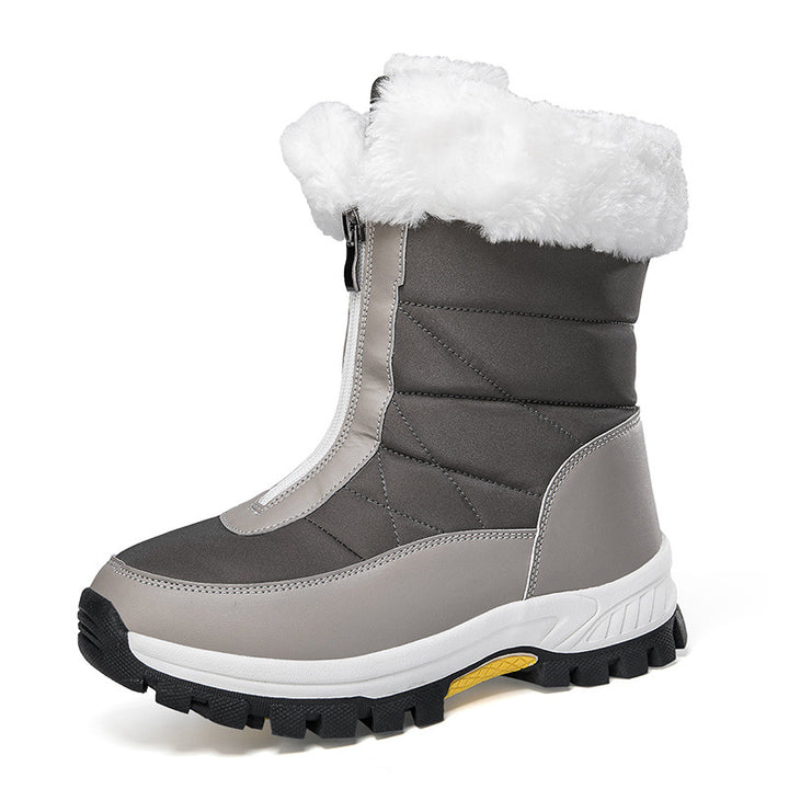 Women's Insulated Thermal Winter Boots with Zipper and Non-Slip Tread Sole Mune Fashion