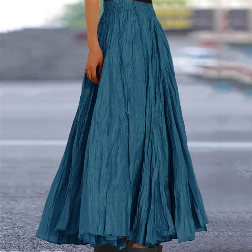 Ladies nan further maxi skirt with wrinkled look and elastic waistband Mune Fashion
