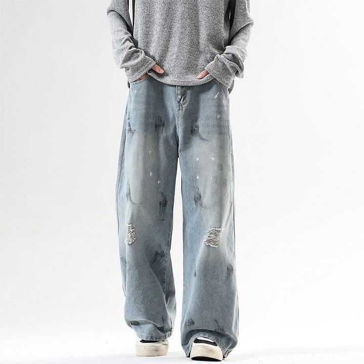 Men's Extra Wide Baggy Jeans in Vintage Used Look with Distressed Details Mune Fashion