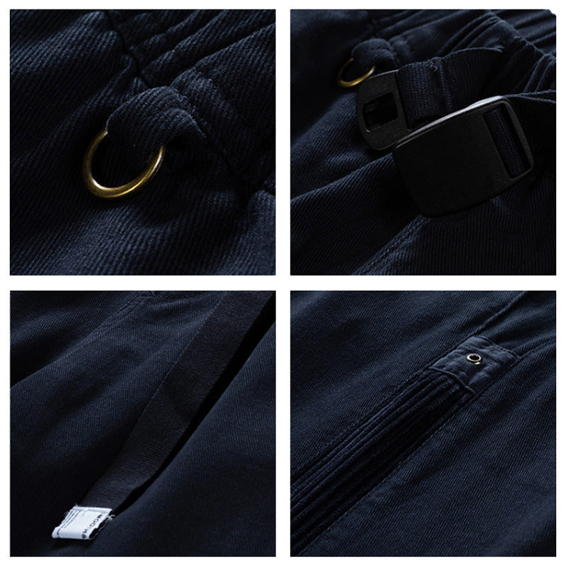 Men's Tailored Jogging Pants made of Cotton Blend with Elastic Waistband, Drawstring and Ribbed Side Inserts Mune Fashion