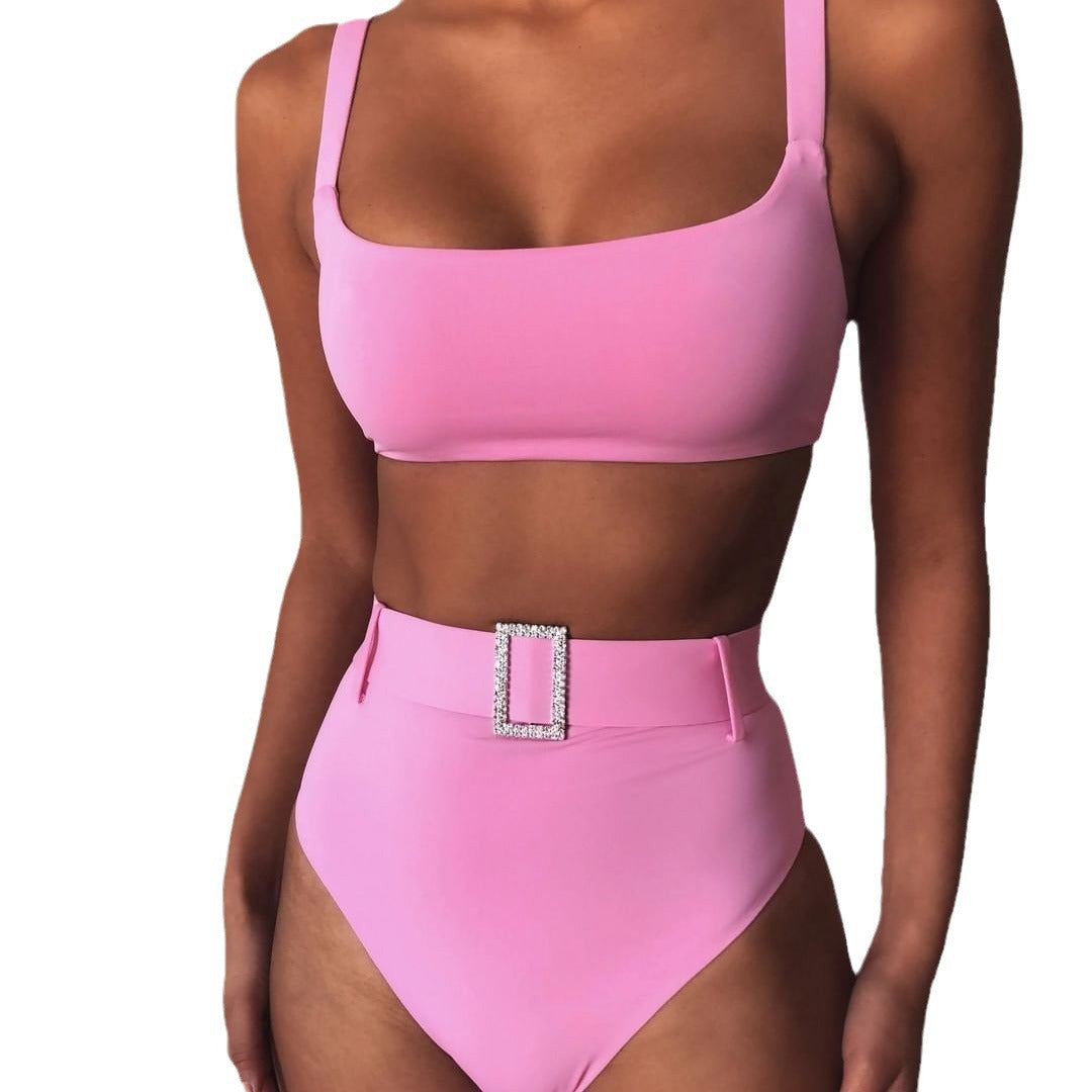 Ladies high-waisted bikini set with sparkling belt Mune Fashion