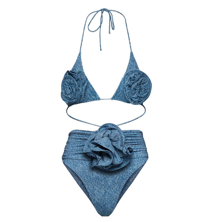 Women's bikini set with elegant ruffles and stylish overlay Mune Fashion