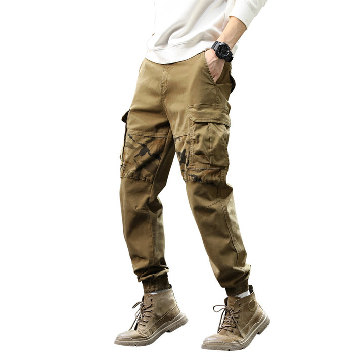 Men's Cargo Jogging Pants with Camouflage Knee Insert & Elastic Cuffs Mune Fashion