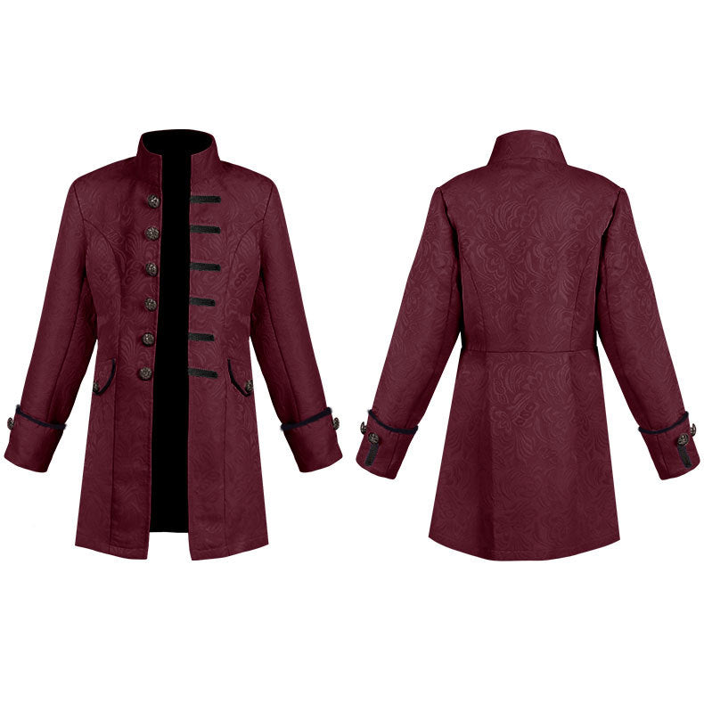Women's tailored jacquard blazer with stand-up collar and decorative button placket Mune Fashion