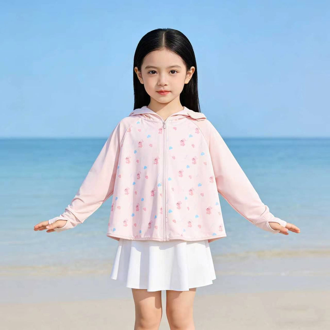 Girls transition jacket with hood and cute animal motif Mune Fashion