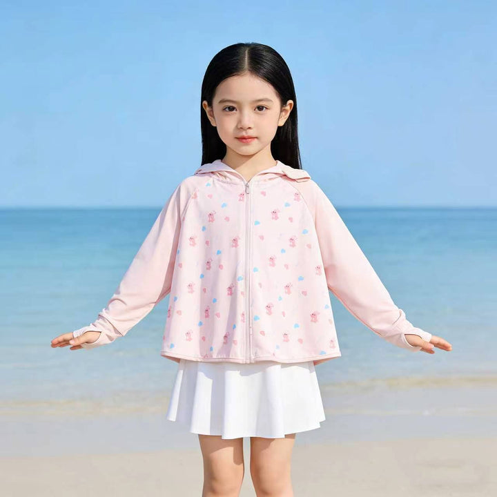 Girls transition jacket with hood and cute animal motif Mune Fashion