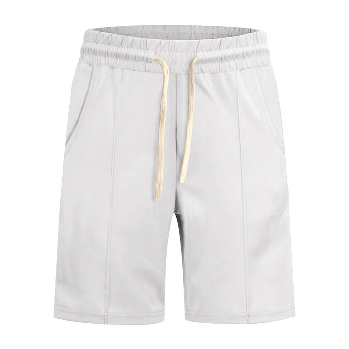 Men's short leisure pants made of cotton blend with elastic waistband and drawstring Mune Fashion