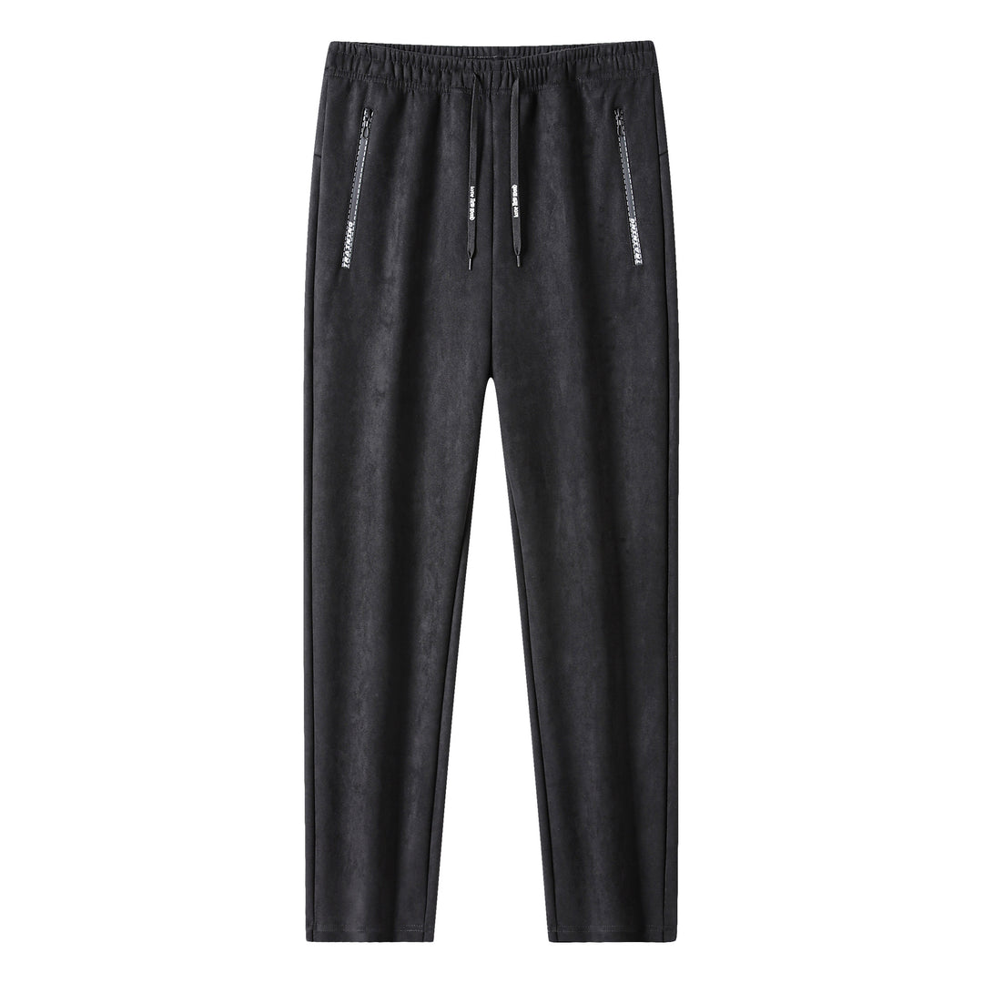 Men's Slim-Fit Jogging Pants with Elastic Waistband, Drawstring and Zipper Pockets Mune Fashion