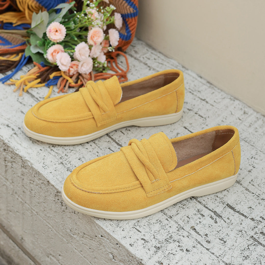 Women's elegant suede-look loafers with padded comfort insole Mune Fashion