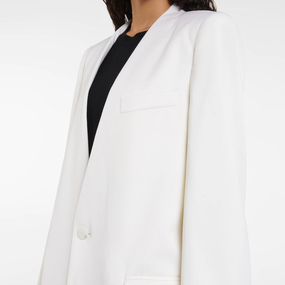 Women’s Maxi Long Slim Coat Blazer with Concealed Button Placket and Slim Shoulder Line Mune Fashion