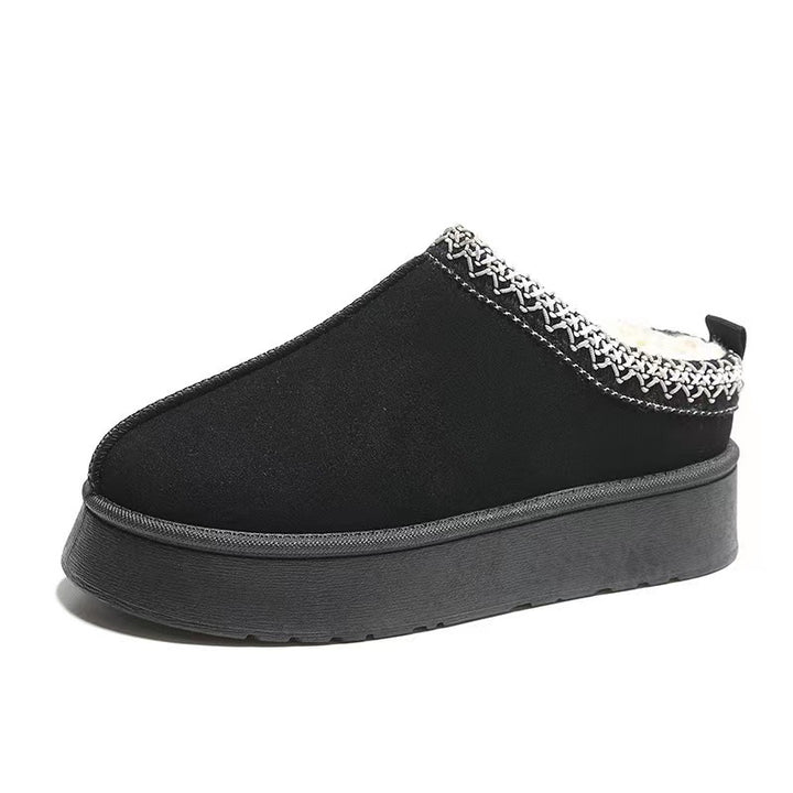 Women's cozy platform house shoe slippers with soft padded lining and decorative trim Mune Fashion