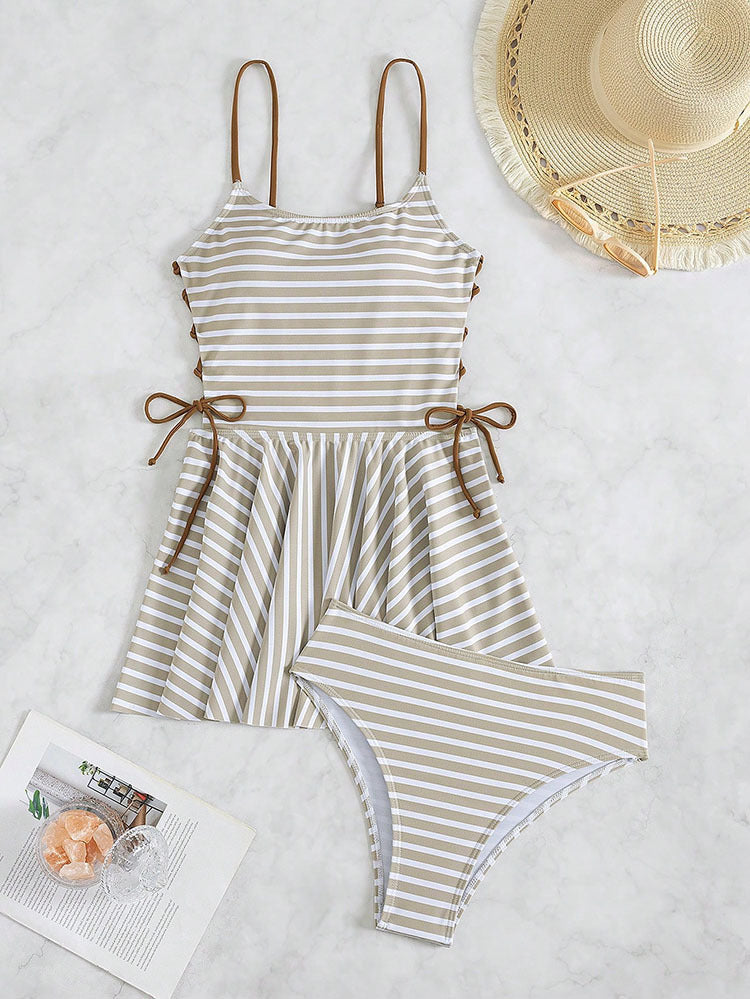 Women's swimsuit with casual cut and tie details Mune Fashion