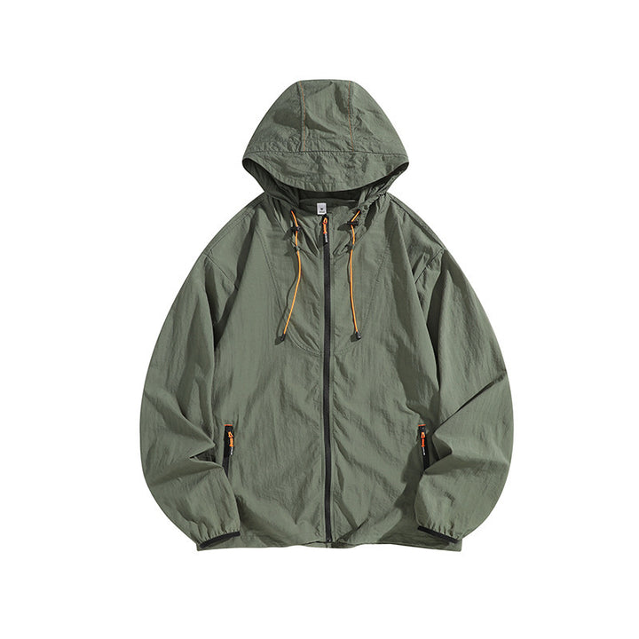 Men's Lightweight Outdoor Jacket with Hood and Practical Zipper Pockets Mune Fashion