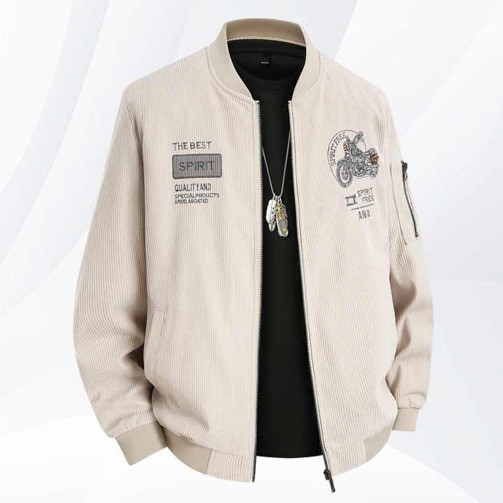 Men's Stylish Bomber Jacket with Stylish Motorcycle Design Mune Fashion