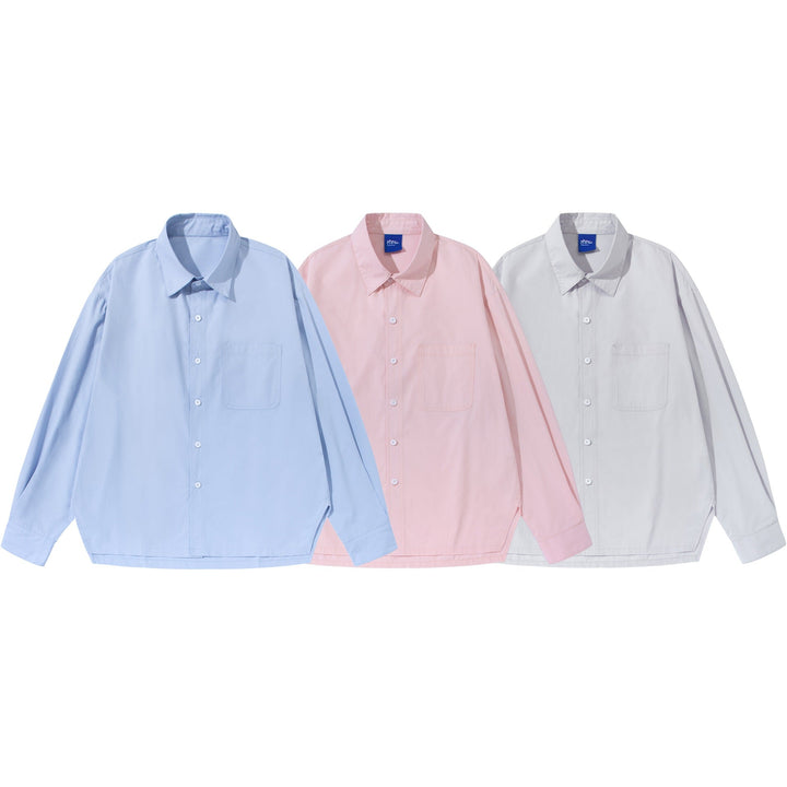 Women's Oversize Boxy Shirt Blouse made of lightweight cotton blend with chest pocket Mune Fashion