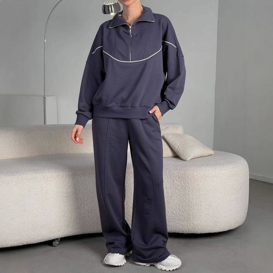 Ladies sporty sweater and wide jogging pants set Mune Fashion