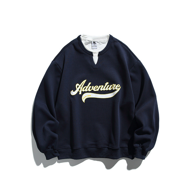 Unisex Oversize Sweatshirt with Layered Collar, Soft Fleece and Statement Print Mune Fashion