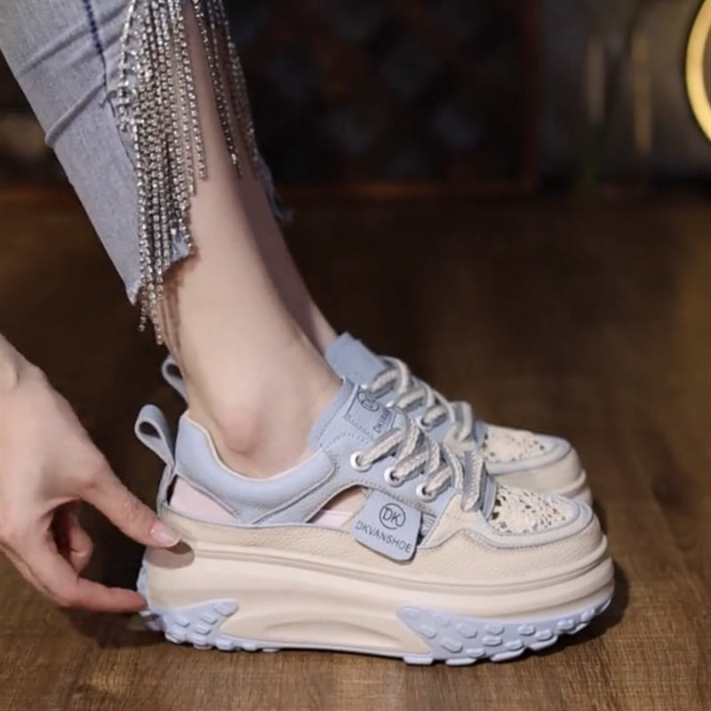 Women's Chunky Sneakers with airy mesh surface and durable sole Mune Fashion