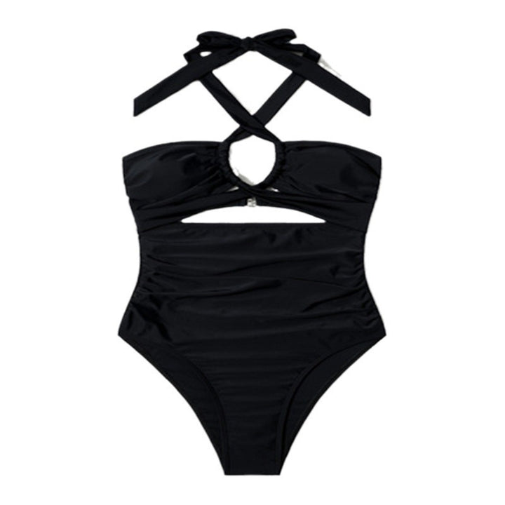 Ladies' one-piece swimsuit with fashionable cut-out and elegant strap details Mune Fashion