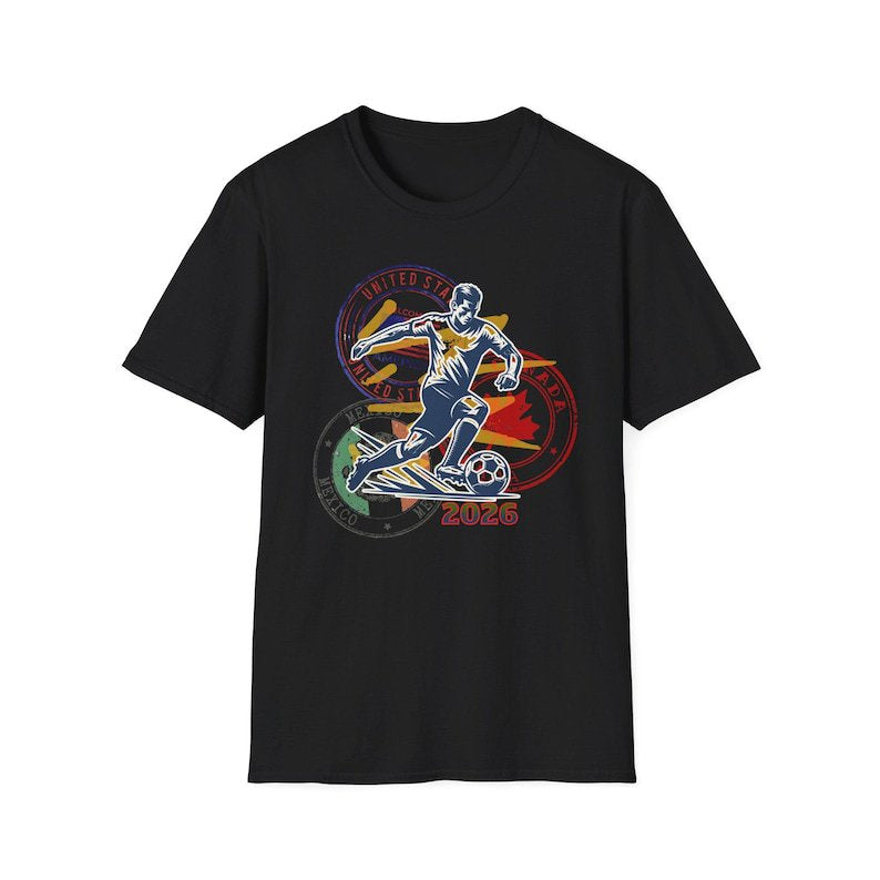 Unisex nan sporty football T-shirt with retro stamp print and breathable cotton blend Mune Fashion