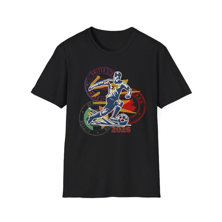 Unisex nan sporty football T-shirt with retro stamp print and breathable cotton blend Mune Fashion