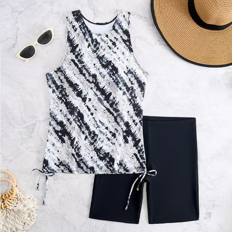 Women's Swimwear Set with Fashionable Tank Top and High-Waisted Shorts Mune Fashion