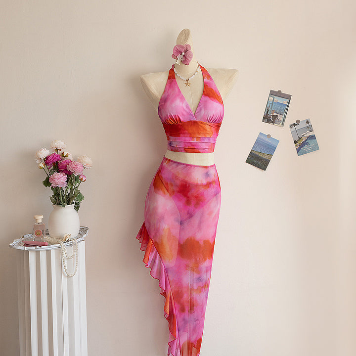 Women's swimsuit set with asymmetrical ruffle and trendy top Mune Fashion