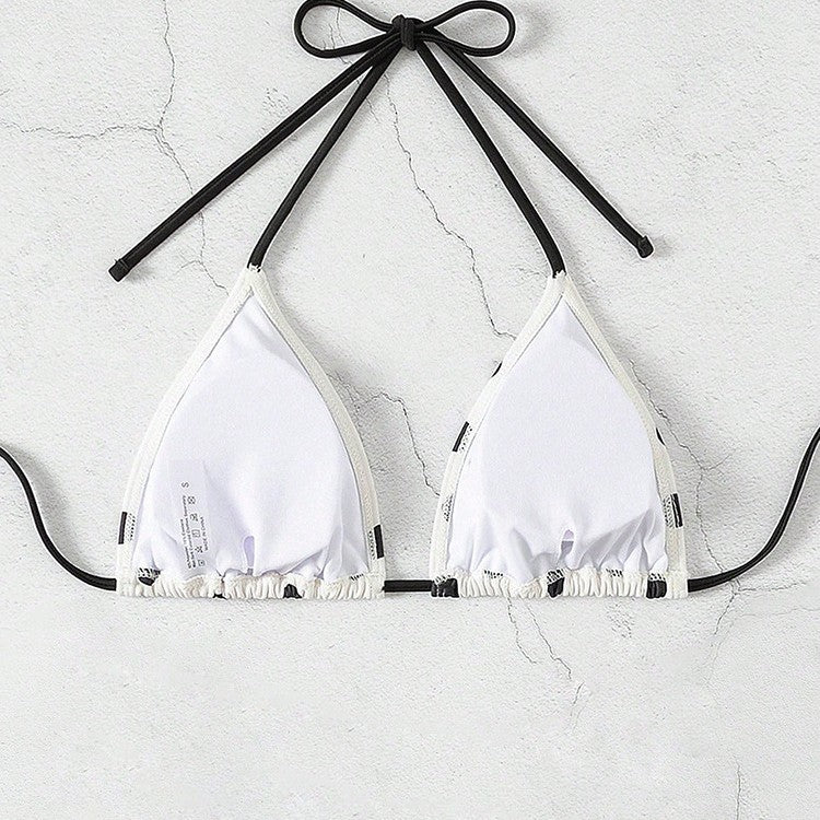 Ladies triangle bikini top with playful polka dot pattern Mune Fashion