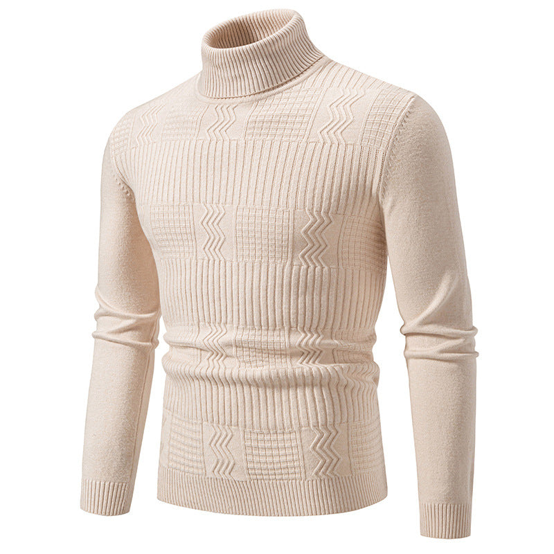 Men's turtleneck sweater with textured knit and fitted silhouette Mune Fashion