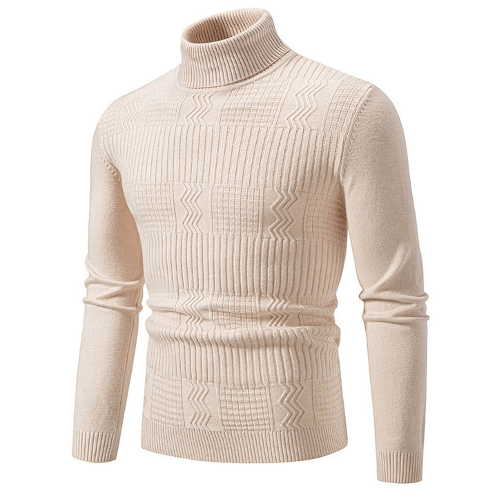 Men's turtleneck sweater with textured knit and fitted silhouette Mune Fashion