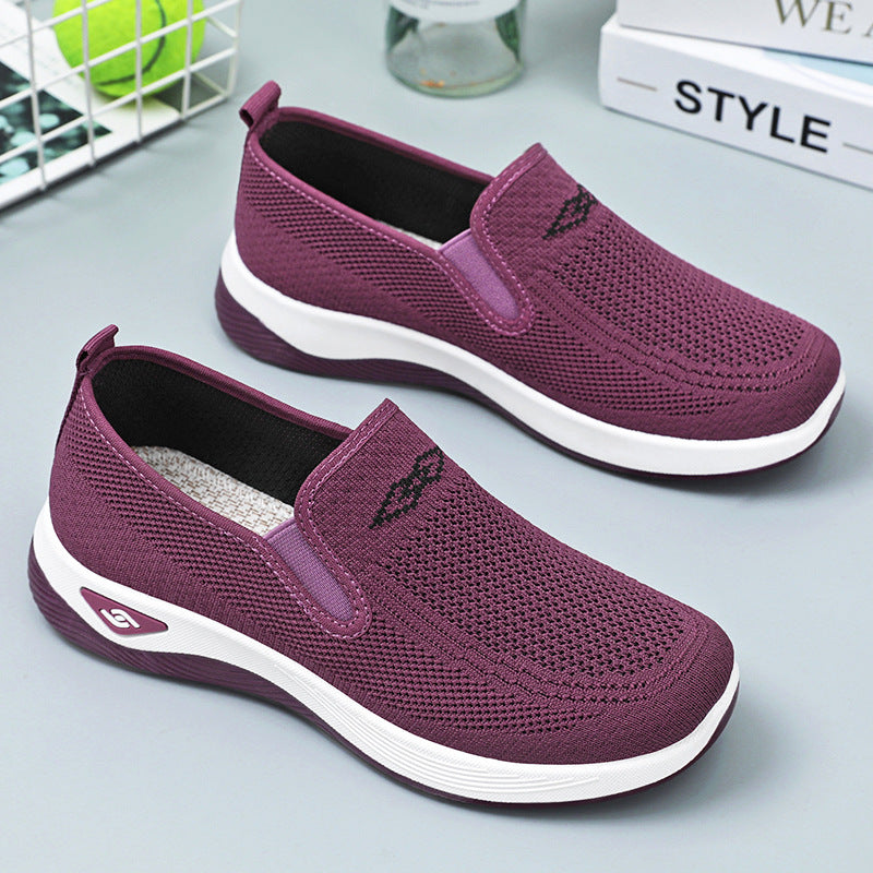 Women's knitted slip-on comfort sneaker with elastic entry and memory foam insole Mune Fashion