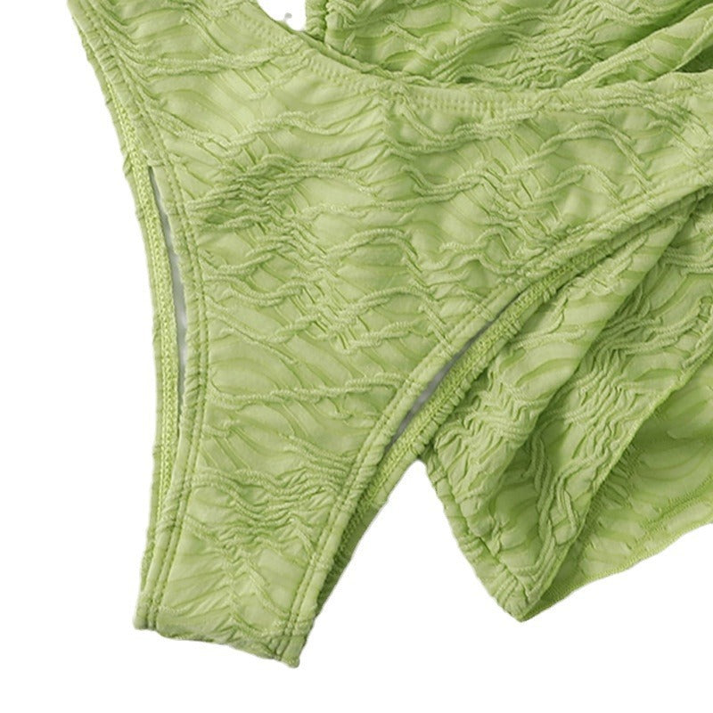 Ladies bandeau bikini top with sophisticated ring closure and ruffle details Mune Fashion