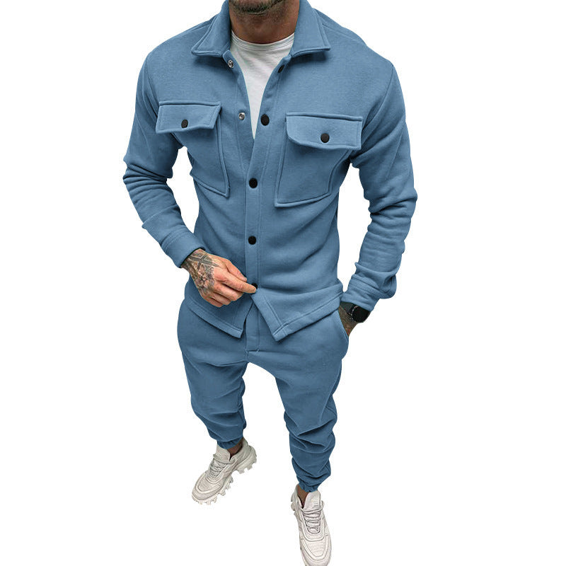 Men's Utility Overshirt made of French Terry with flap pockets and snap button closure Mune Fashion