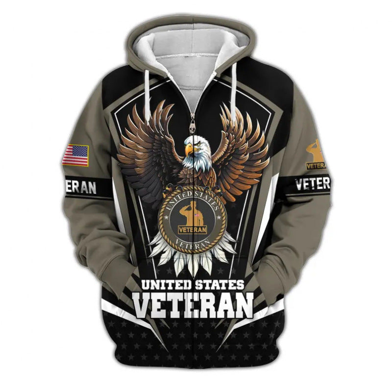 Men's hoodie with American veteran motif Mune Fashion