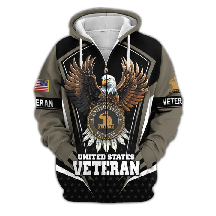 Men's hoodie with American veteran motif Mune Fashion