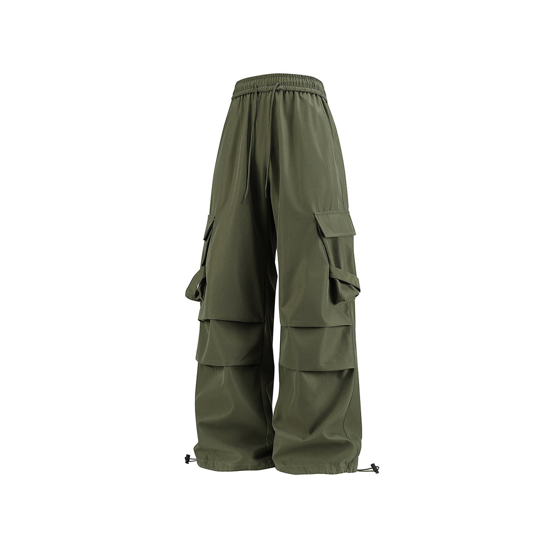 Herren Baggy‑Cargo‑Hose mit modularen Klappfächern, Band‑Details und Kordelbund Mune Fashion