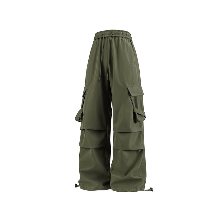 Herren Baggy‑Cargo‑Hose mit modularen Klappfächern, Band‑Details und Kordelbund Mune Fashion