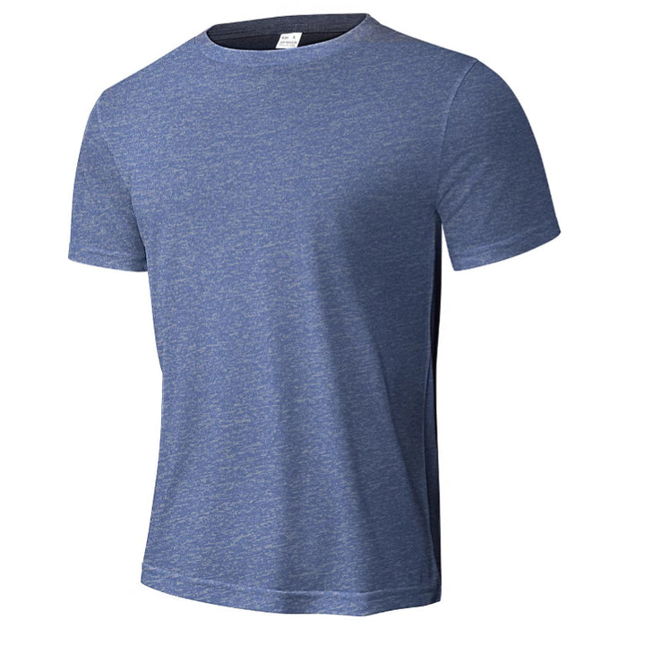 Men's melange functional T-shirt with round neck, lightweight cotton blend and breathable structure Mune Fashion