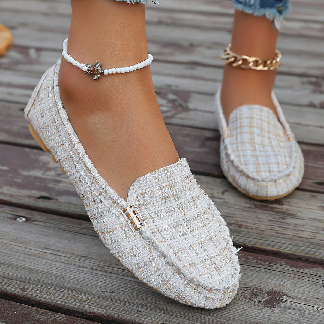 Women's nan light moccasins with textured imitation leather look, padded comfort insole and slip-resistant rubber sole Mune Fashion