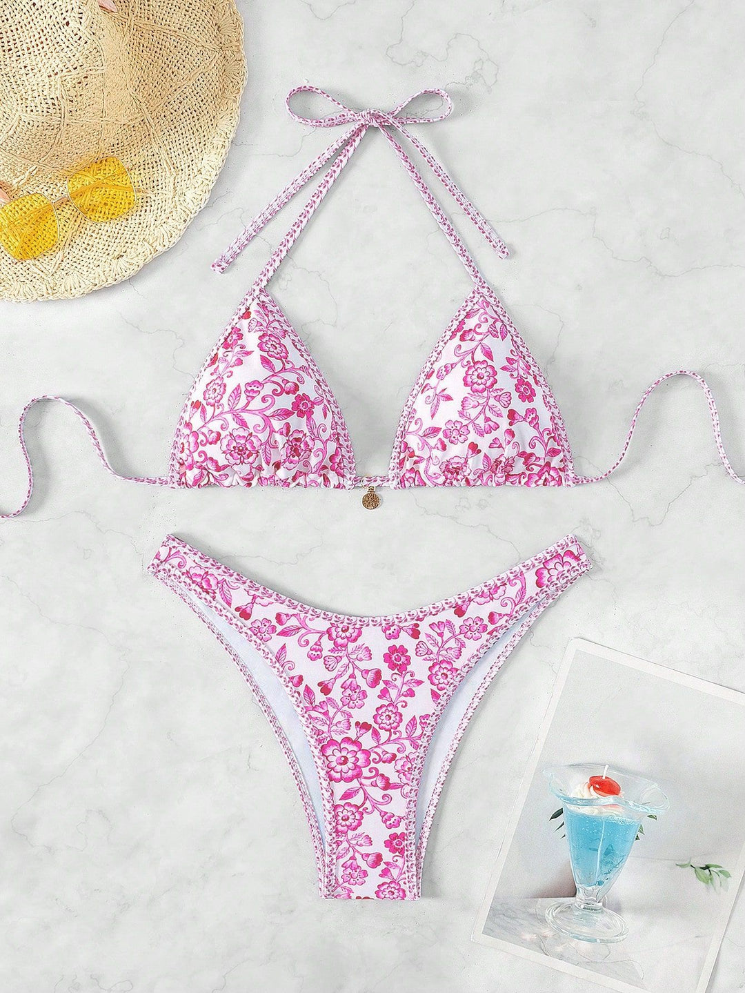 Women's triangle bikini with floral lace Mune Fashion