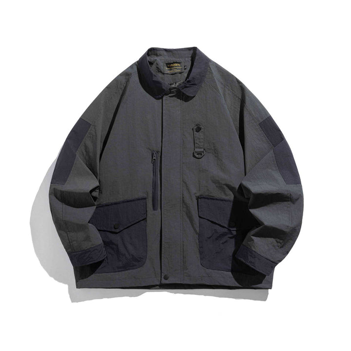 Unisex utilitarian field blouson jacket with multiple pockets and D-ring Mune Fashion