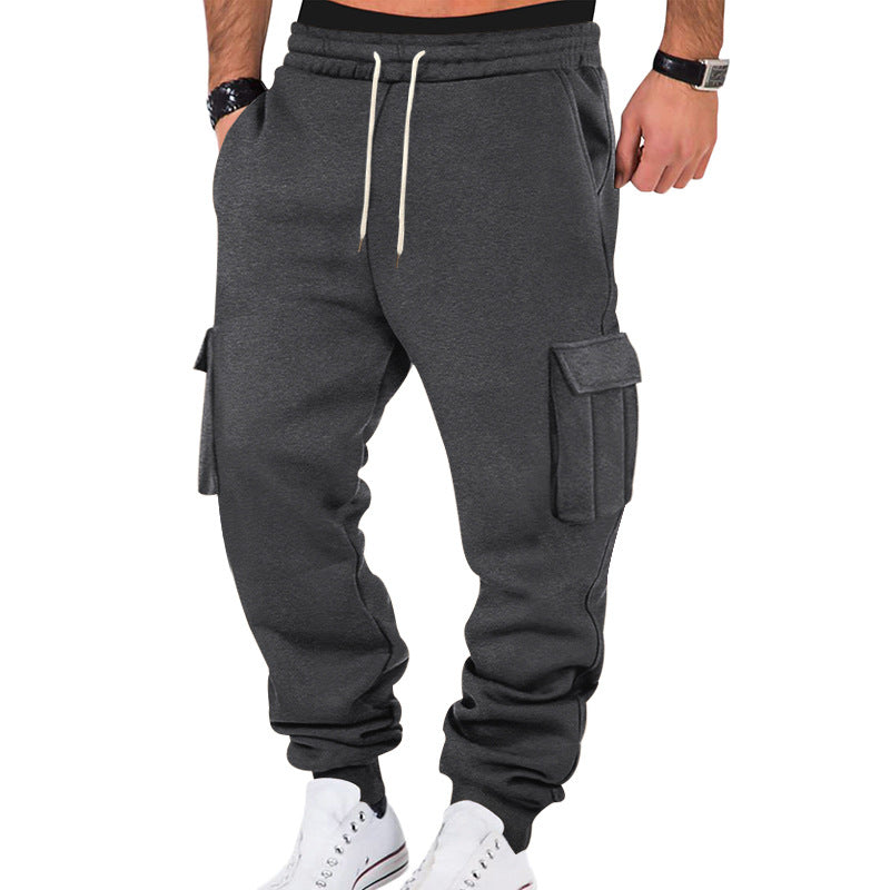 Men's Cargo Jogging Pants with Drawstring, Side Pockets, and Elastic Cuffs Mune Fashion