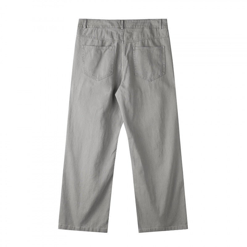 Men's wide straight-cut denim jeans with a high waist and five-pocket design Mune Fashion