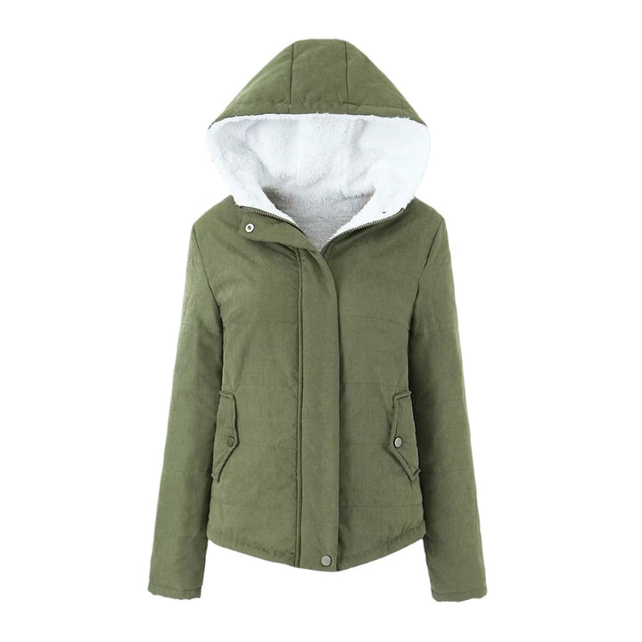 Ladies hoodie jacket with teddy lining and concealed zipper Mune Fashion