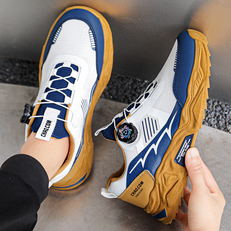 Men's robust outdoor chunky sneakers with twist closure, breathable knitted upper, and profiled cushioning system Mune Fashion