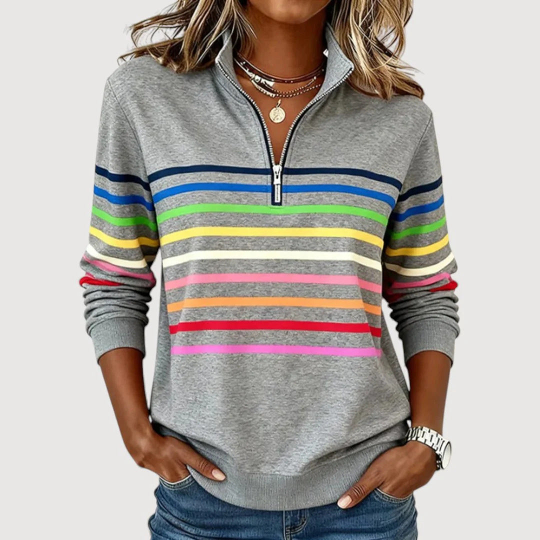 Women's Sporty Quilted Pullover with Half Zip
