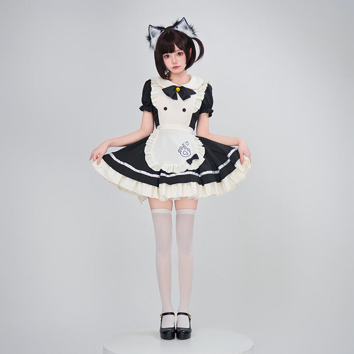 Women playful maid dress with ruffles and apron Mune Fashion