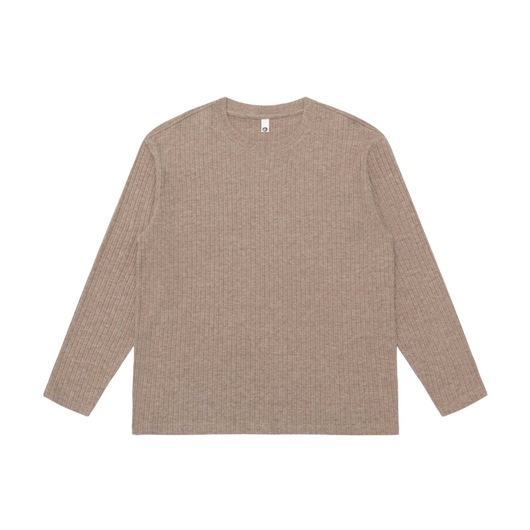 Unisex fine ribbed long sleeve shirt with round neckline and slightly oversized silhouette Mune Fashion